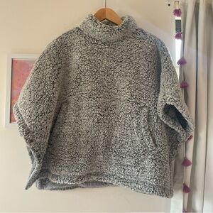 Carbon 2 Cobalt Cozy Gray Women's Poncho Sweater